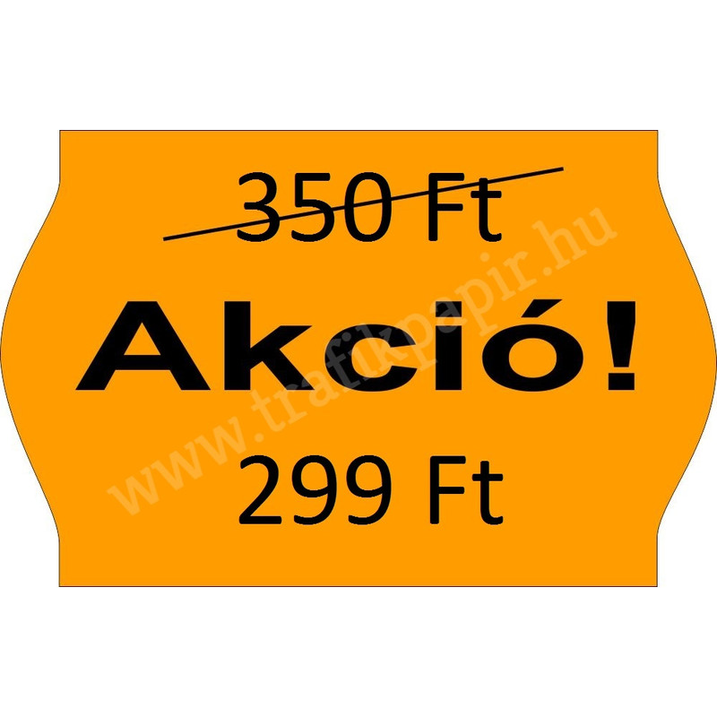 25 x 16 mm Árazószalag MAGYAR Akciós Fluo Narancs